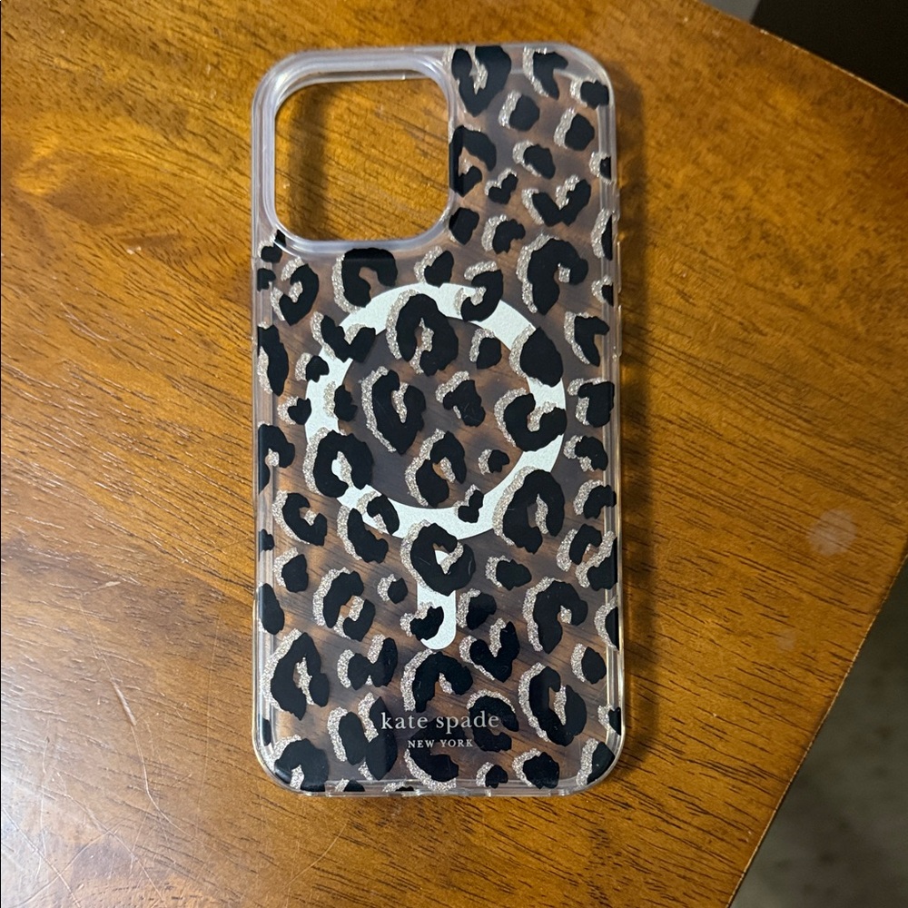 Kate Spade Leopard Print iPhone 16 pro maxCase - Black and Brown
